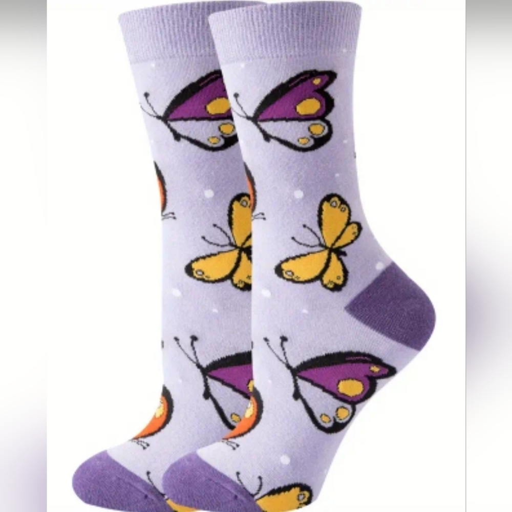 Lavender Butterfly Adult Socks